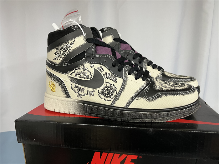 Women's Running Weapon Air Jordan 1 Black/Cream Shoes 0416 Women's Running Weapon Air Jordan 1 Black/Cream Shoes 0416
